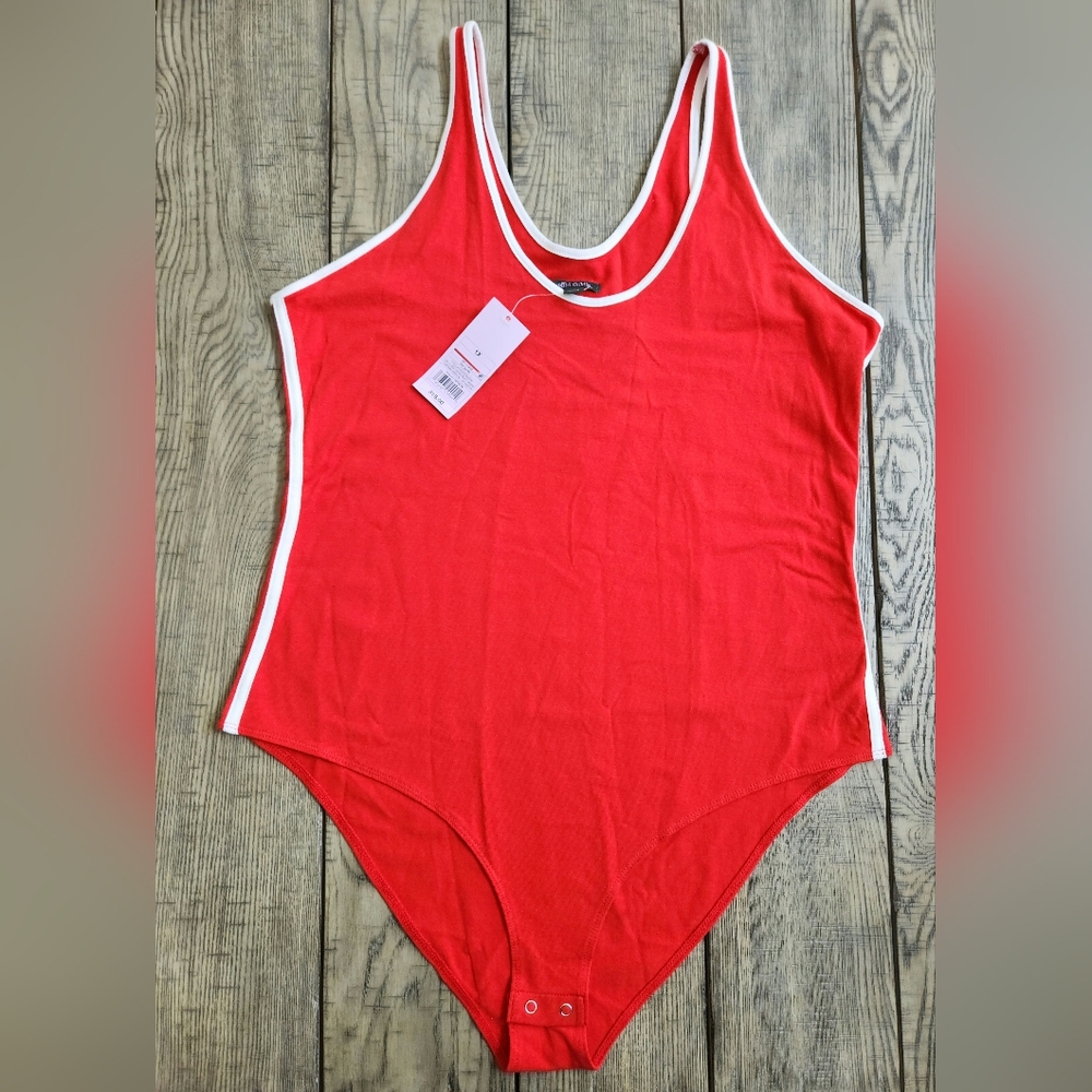 Red & White Striped Bodysuit